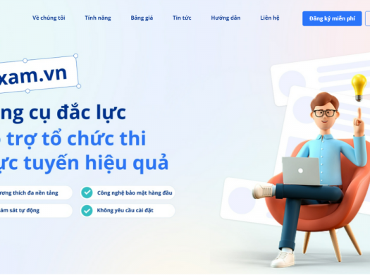 Trang web tạo trắc nghiệm online Exam.vn - công cụ hỗ trợ đắc lực cho kỳ thi trực tuyến